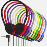 Bulk Wholesale Lot of 10 MULTICOLOR Stereo 3.5mm On-ear Earbuds / Headphones