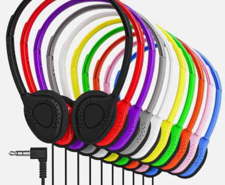 Bulk Wholesale Lot of 10 MULTICOLOR Stereo 3.5mm On-ear Earbuds / Headphones