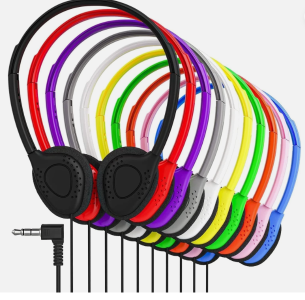 Bulk Wholesale Lot of 10 MULTICOLOR Stereo 3.5mm On-ear Earbuds / Headphones