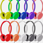 Bulk Wholesale Lot of 10 MULTICOLOR Stereo 3.5mm On-ear Earbuds / Headphones