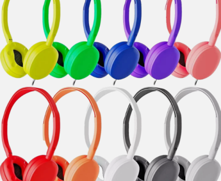 Bulk Wholesale Lot of 10 MULTICOLOR Stereo 3.5mm On-ear Earbuds / Headphones
