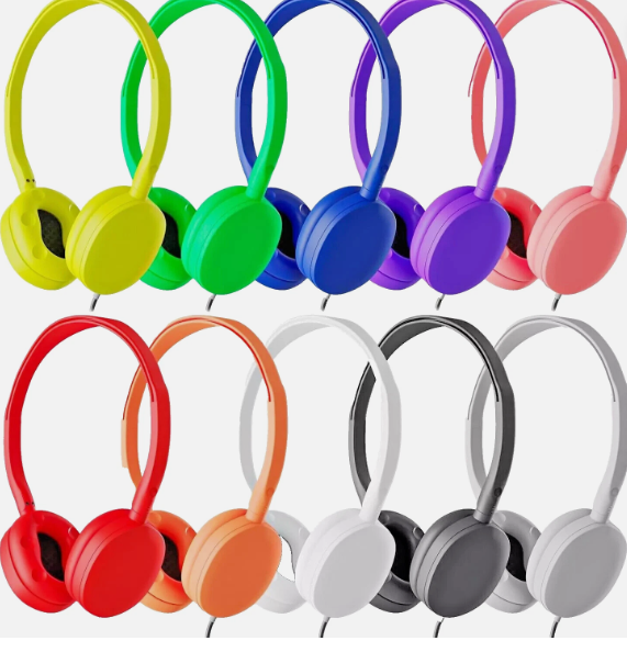 Bulk Wholesale Lot of 10 MULTICOLOR Stereo 3.5mm On-ear Earbuds / Headphones